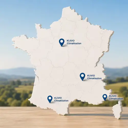 Carte de France des quatre agences Klivio